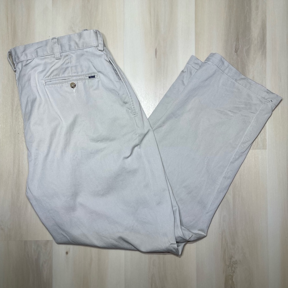 Polo Ralph Lauren Chino Pants Men’s Sz 36x30 Beige Classic Fit Pleated Straight